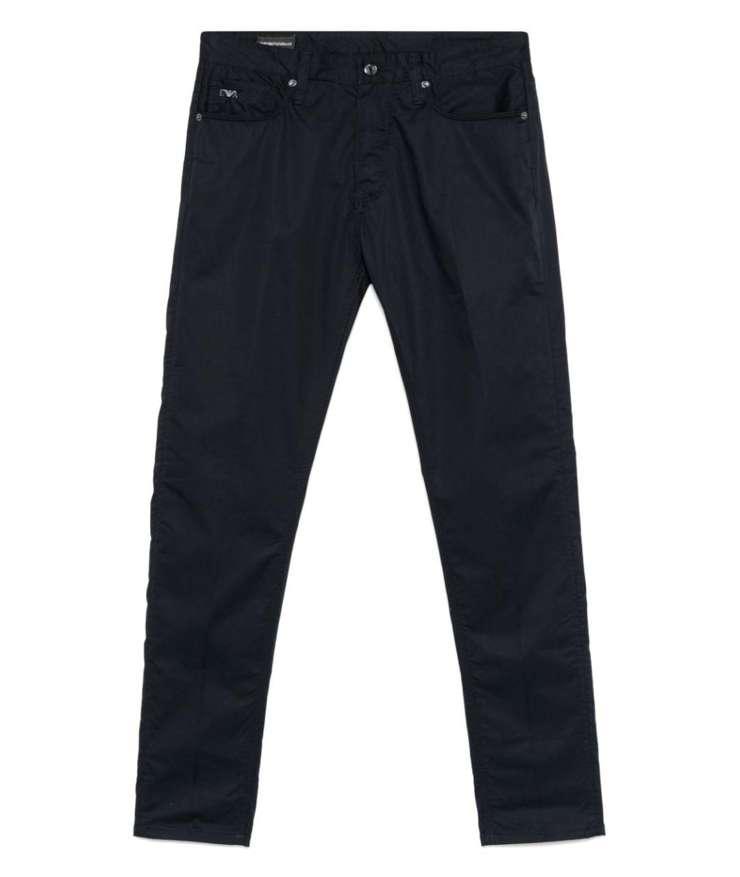 EMPORIO ARMANI Синие хлопковые прямые джинсы, фото 1