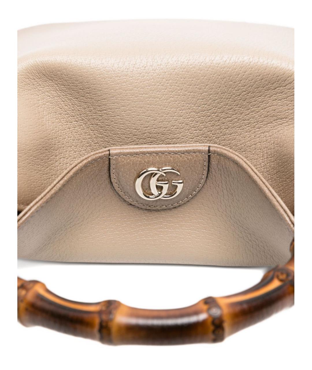 GUCCI Бежевая кожаная сумка через плечо, фото 4