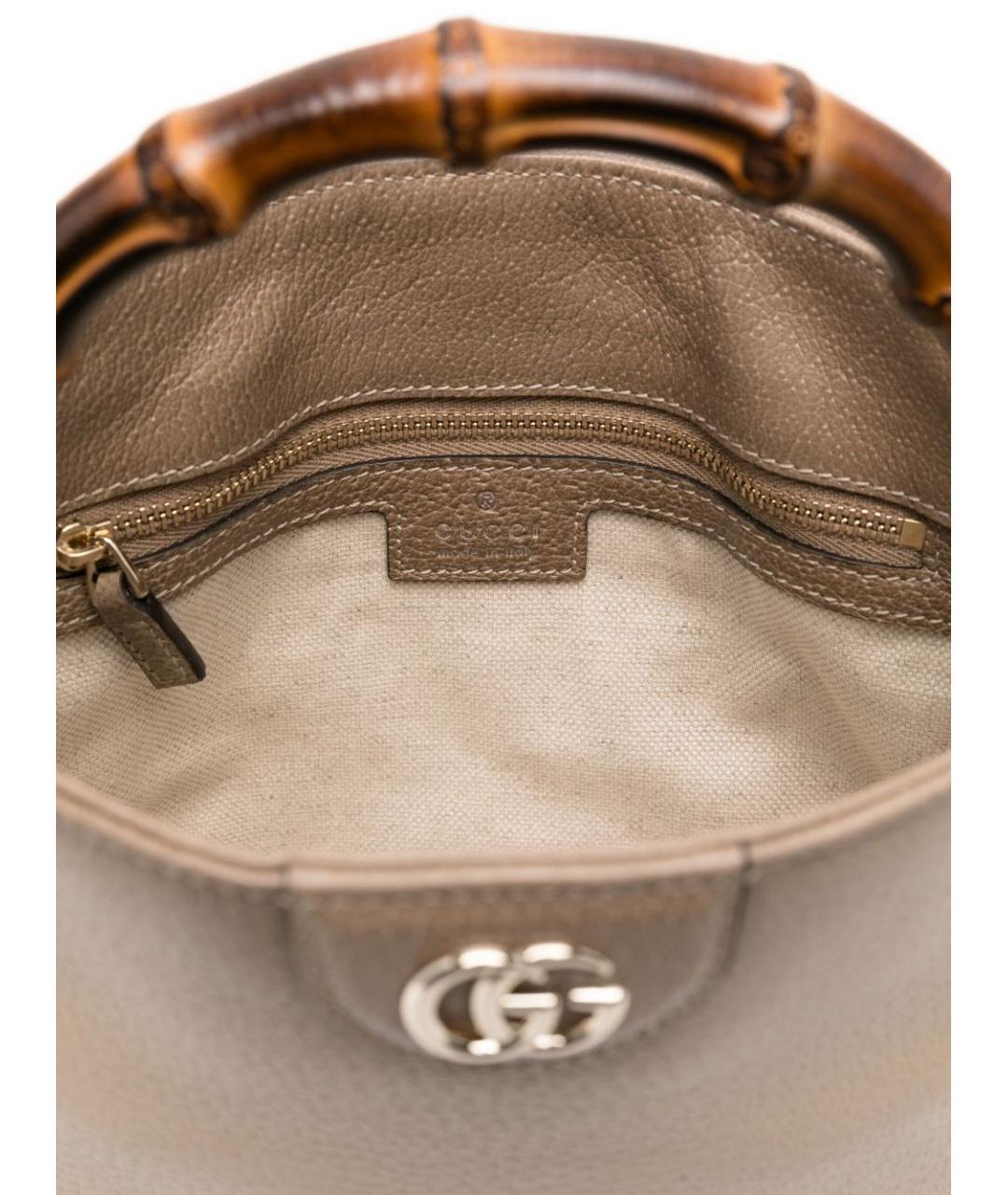 GUCCI Бежевая кожаная сумка через плечо, фото 3
