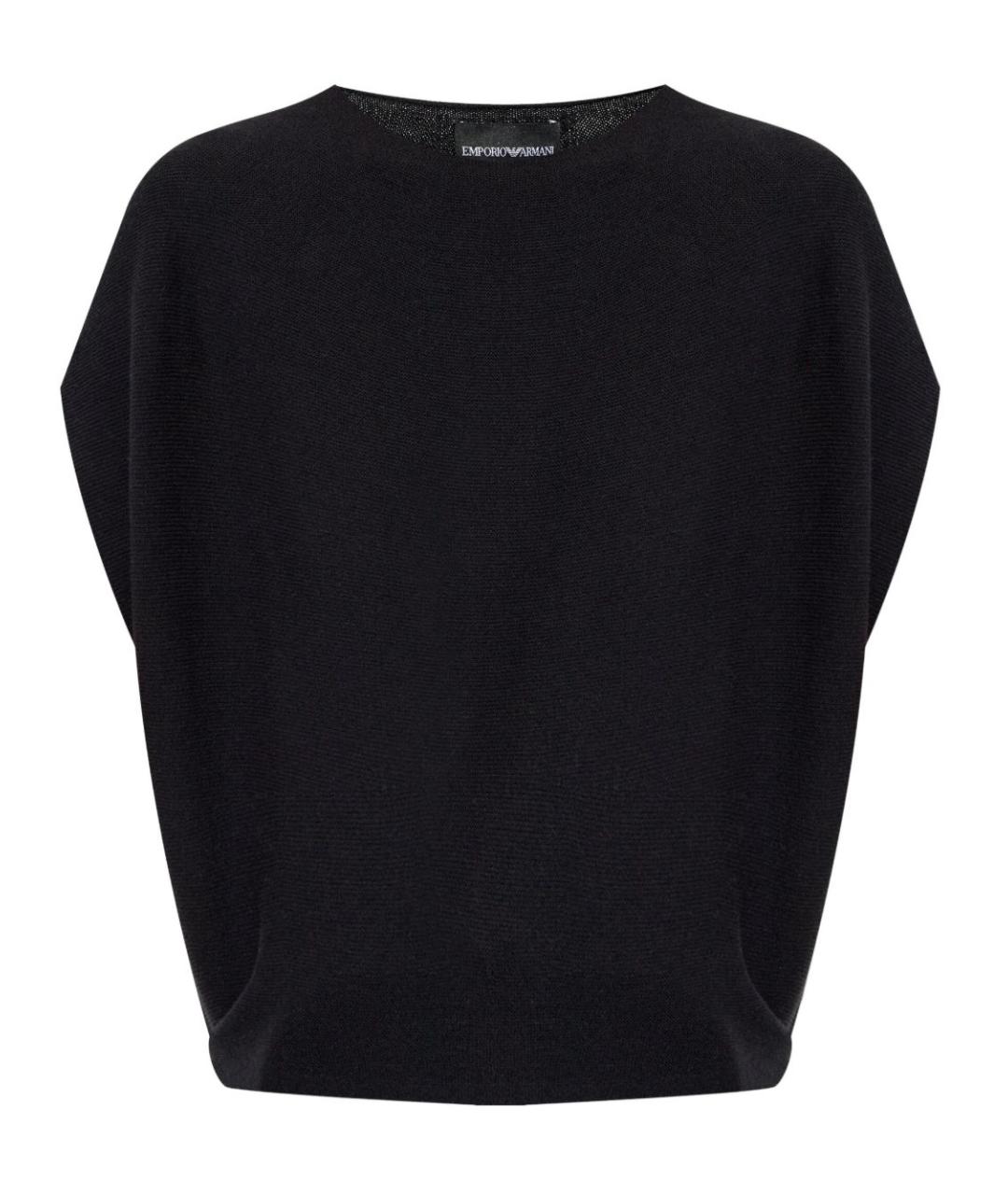 EMPORIO ARMANI Черный хлопковый джемпер / свитер, фото 1