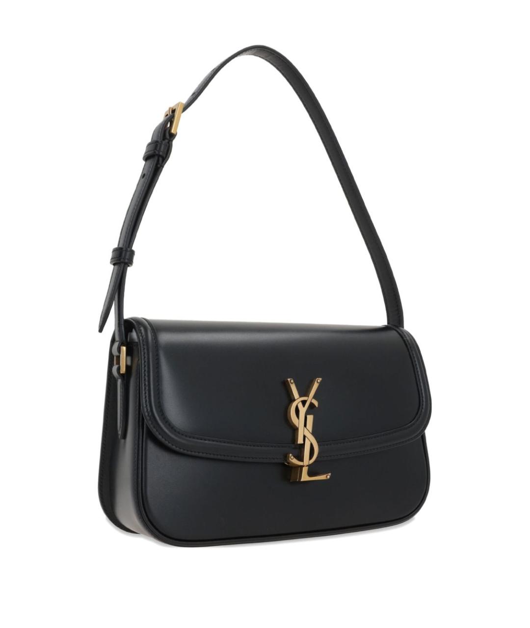 SAINT LAURENT Черная кожаная сумка через плечо, фото 3