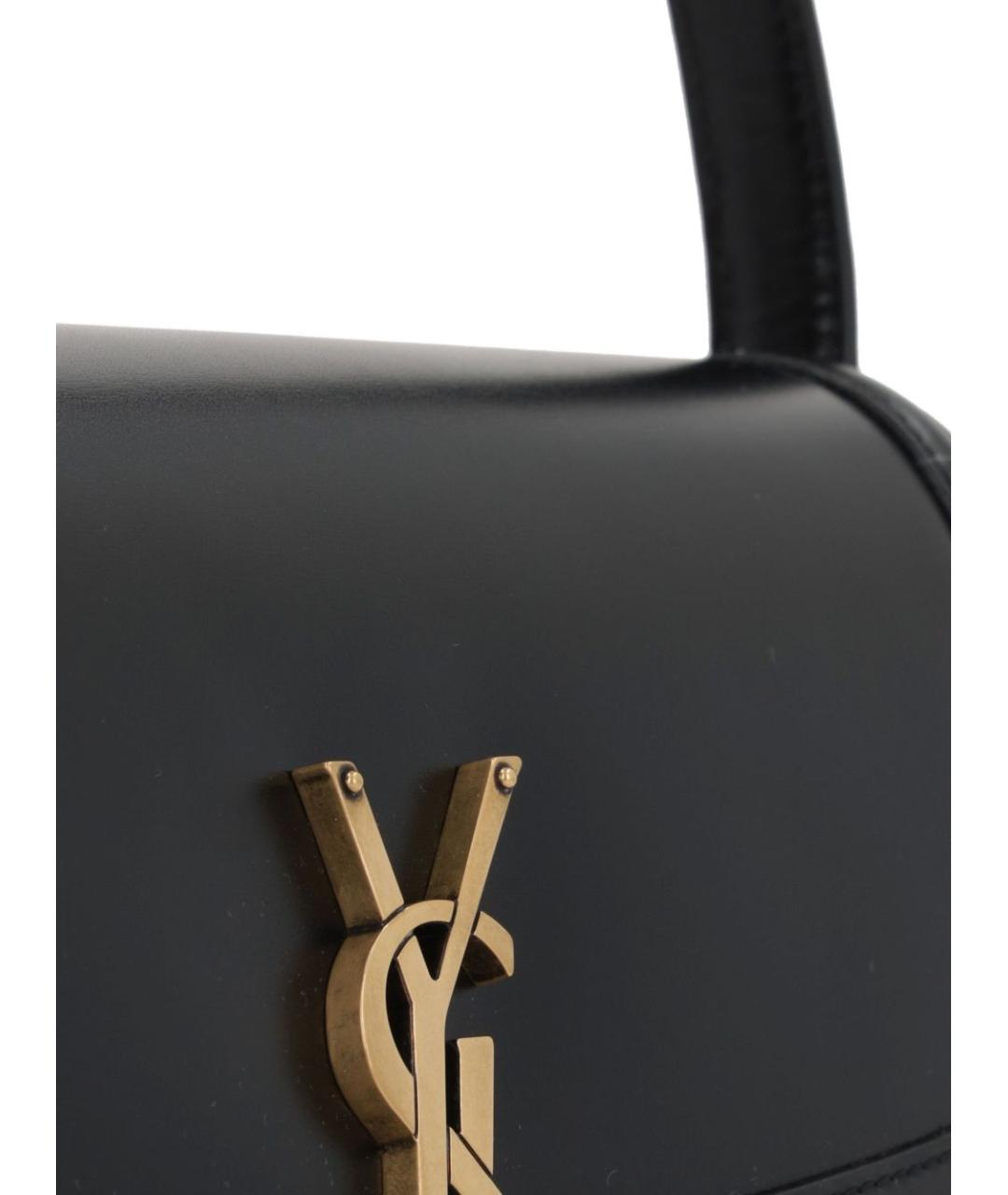 SAINT LAURENT Черная кожаная сумка через плечо, фото 4