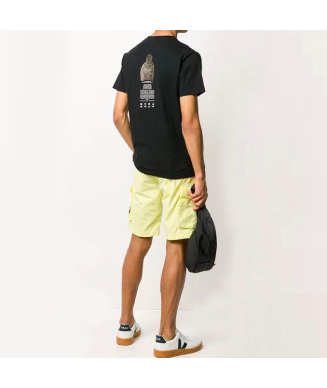 STONE ISLAND Черная хлопковая футболка, фото 3