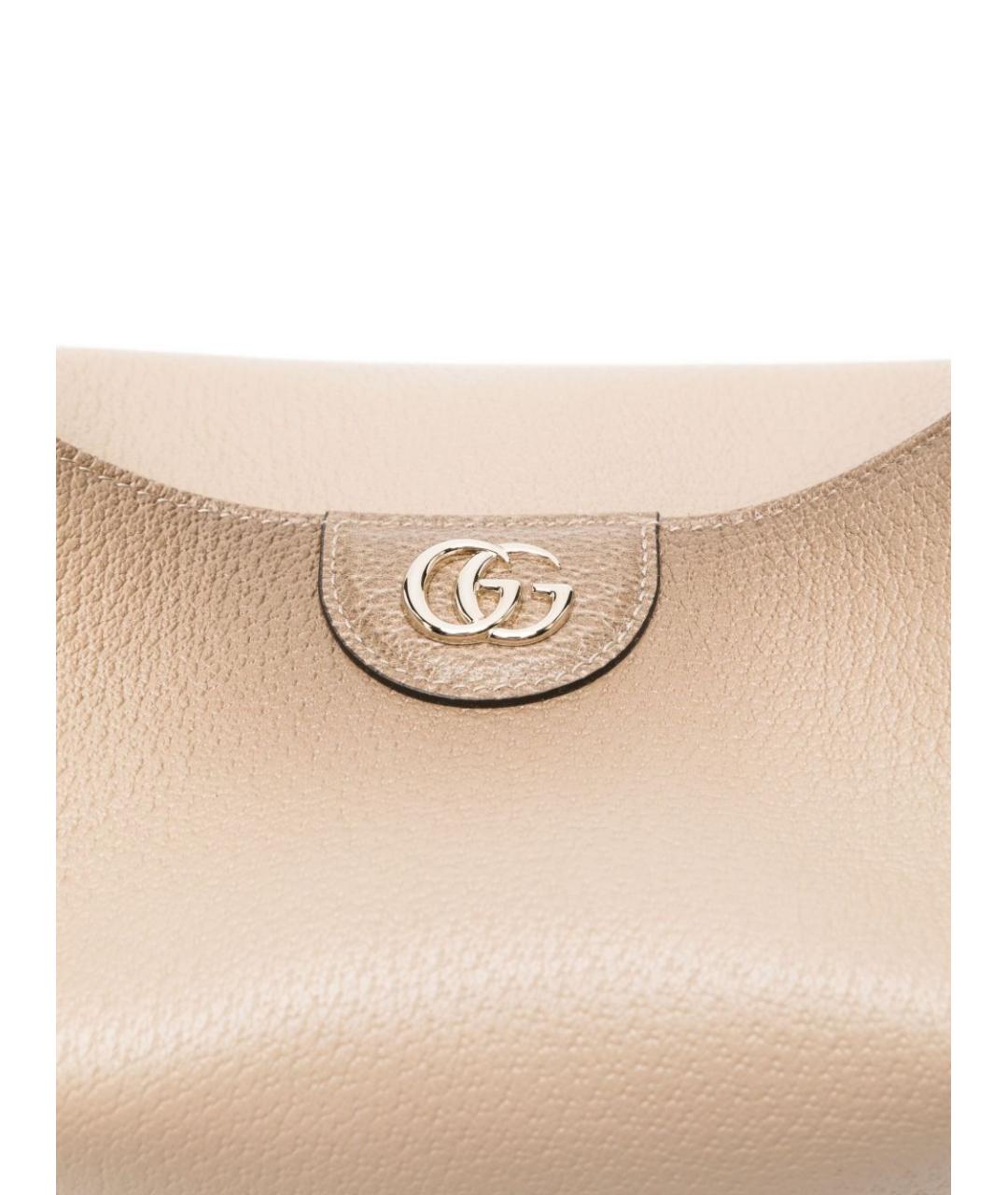 GUCCI Бежевая кожаная сумка с короткими ручками, фото 4