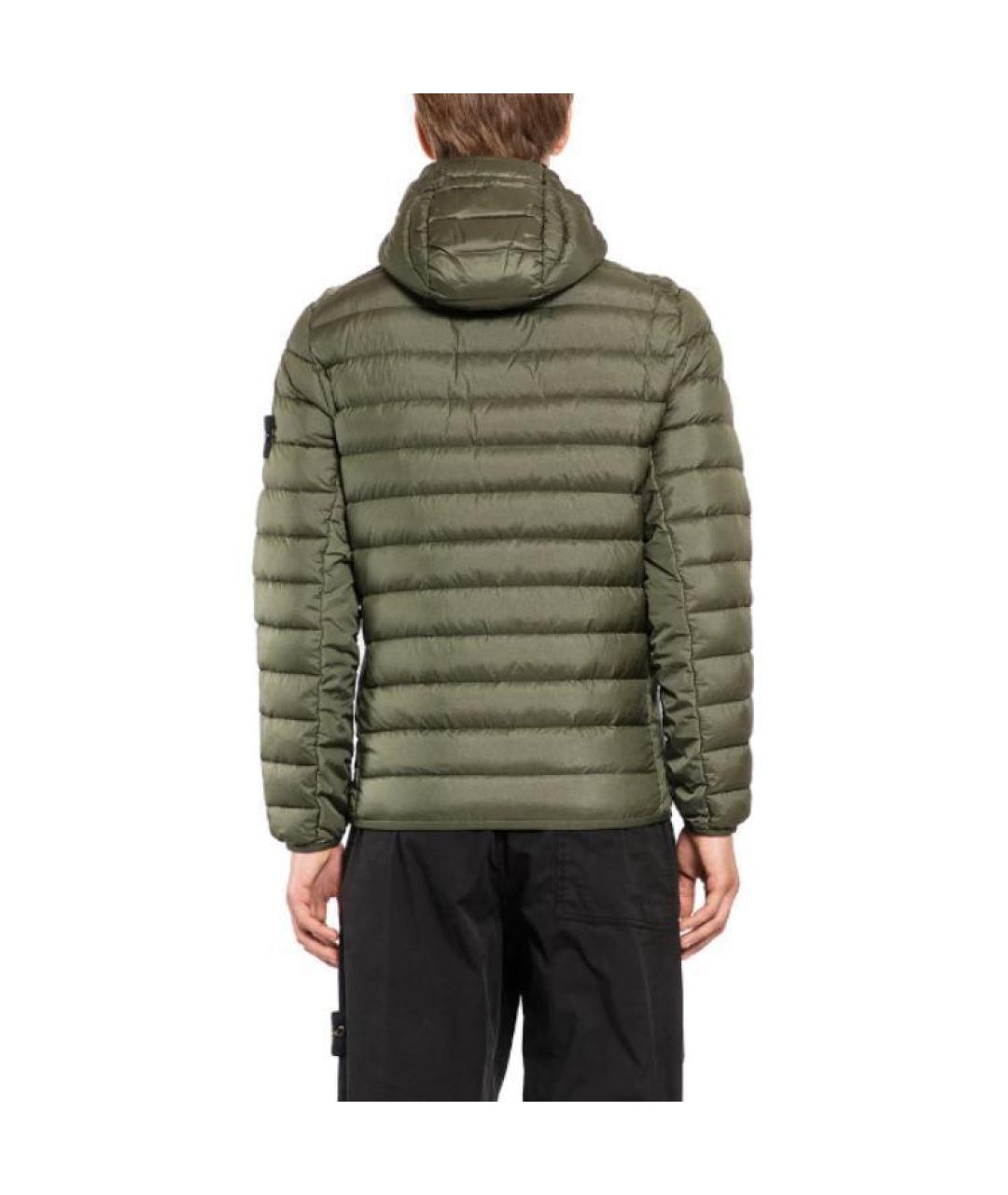 STONE ISLAND Зеленый пуховик, фото 3