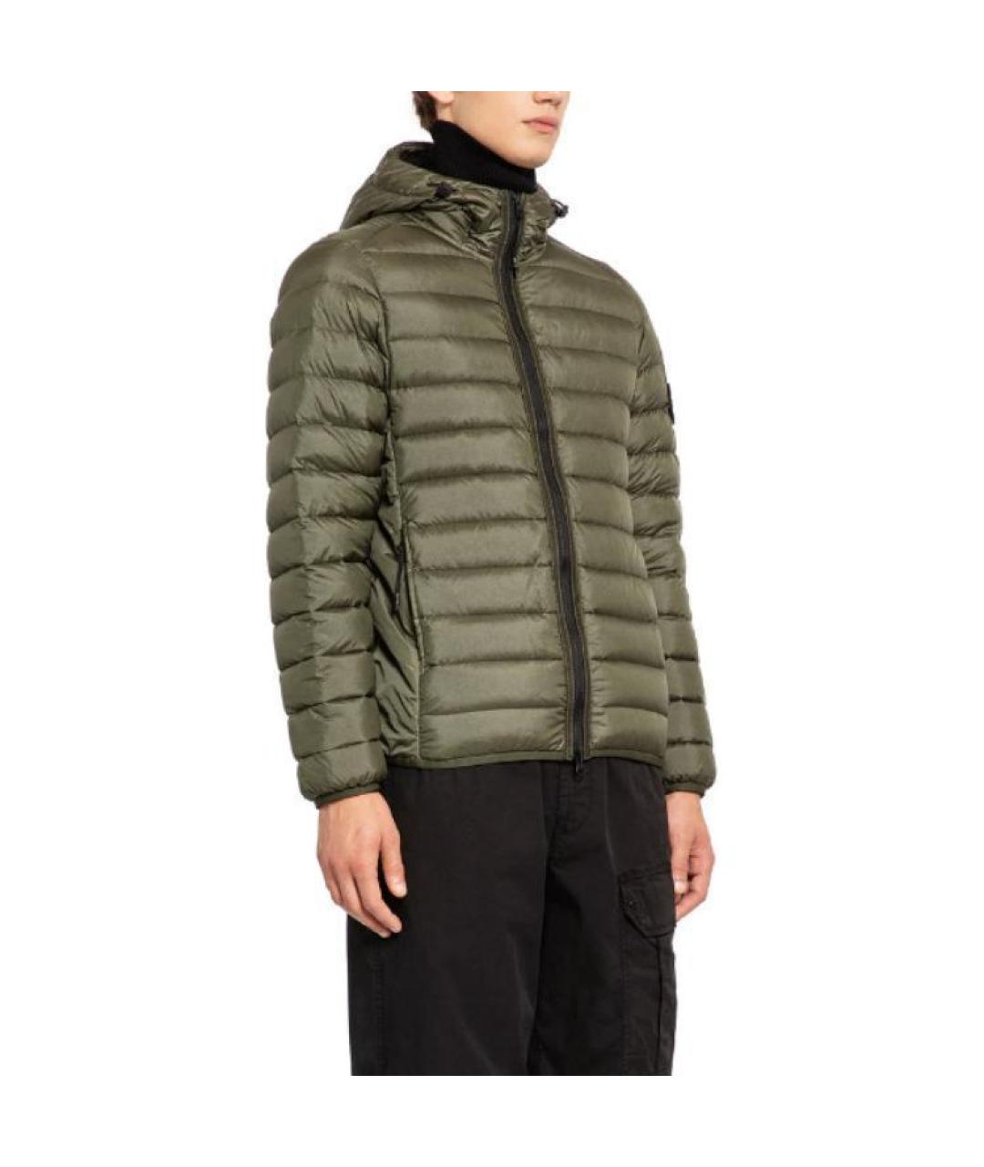 STONE ISLAND Зеленый пуховик, фото 5