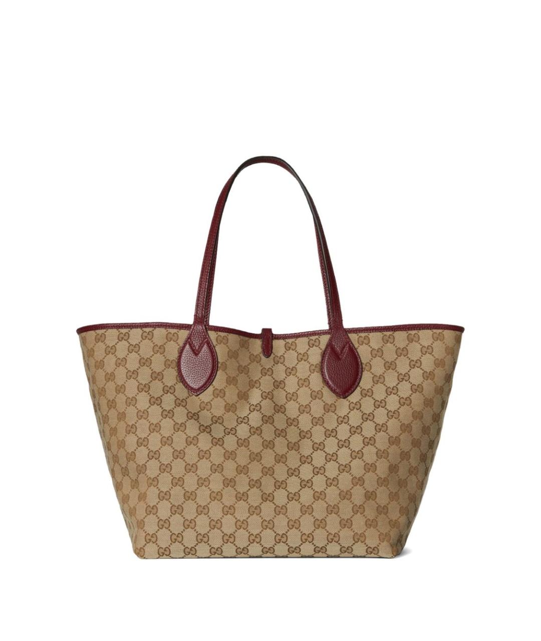 GUCCI Бордовая кожаная сумка тоут, фото 5
