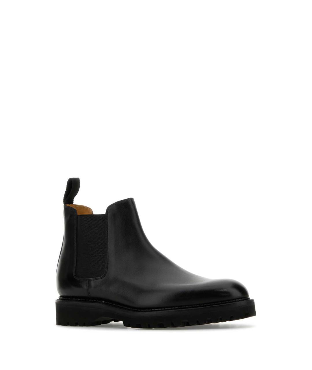JOHN LOBB Черные кожаные низкие ботинки, фото 2
