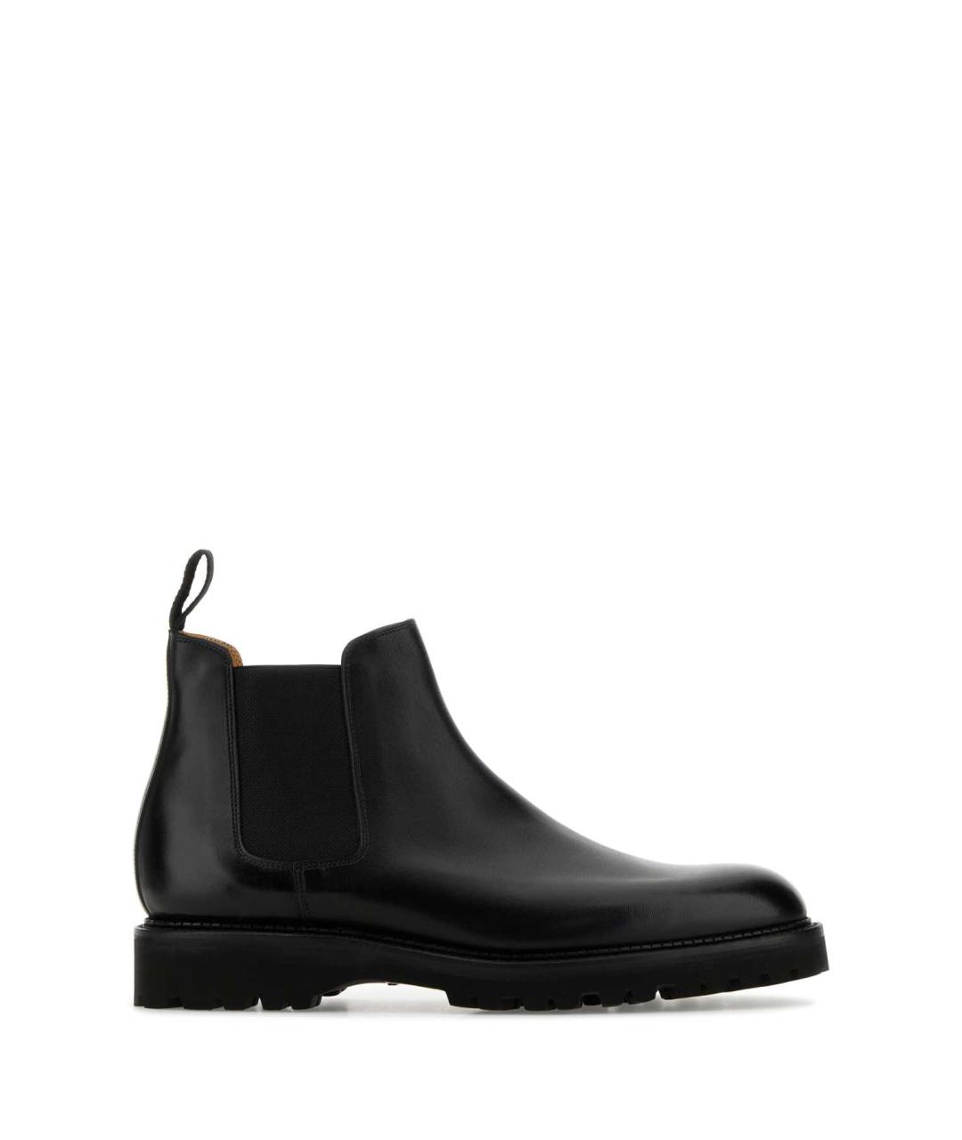 JOHN LOBB Черные кожаные низкие ботинки, фото 1