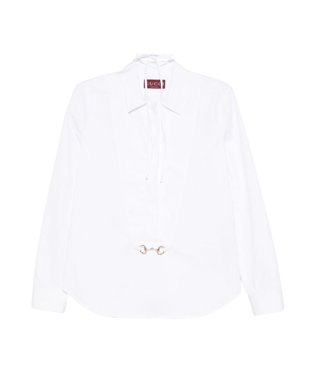 GUCCI Белая хлопковая рубашка, фото 1