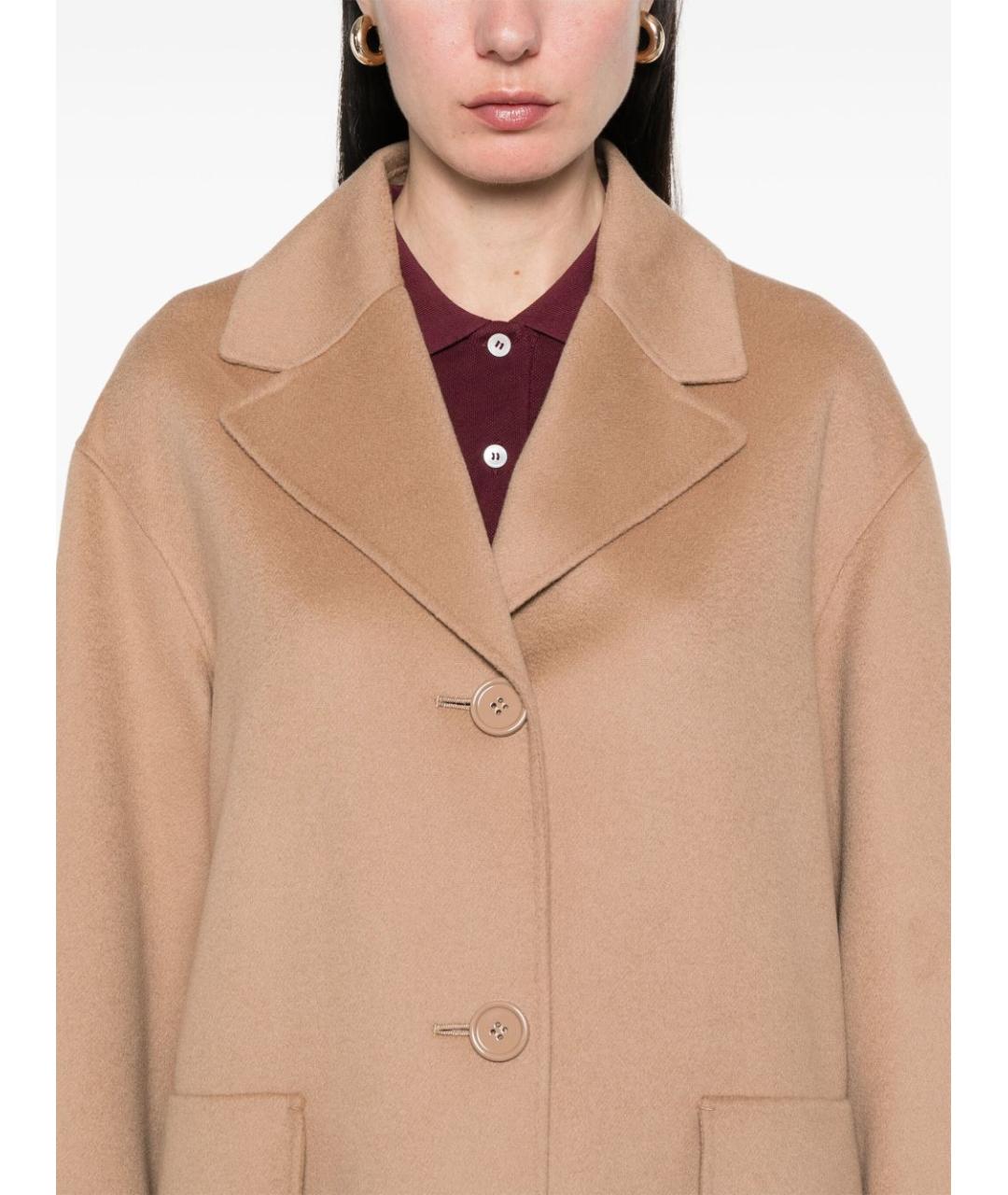 'S MAX MARA Бежевое шерстяное пальто, фото 3