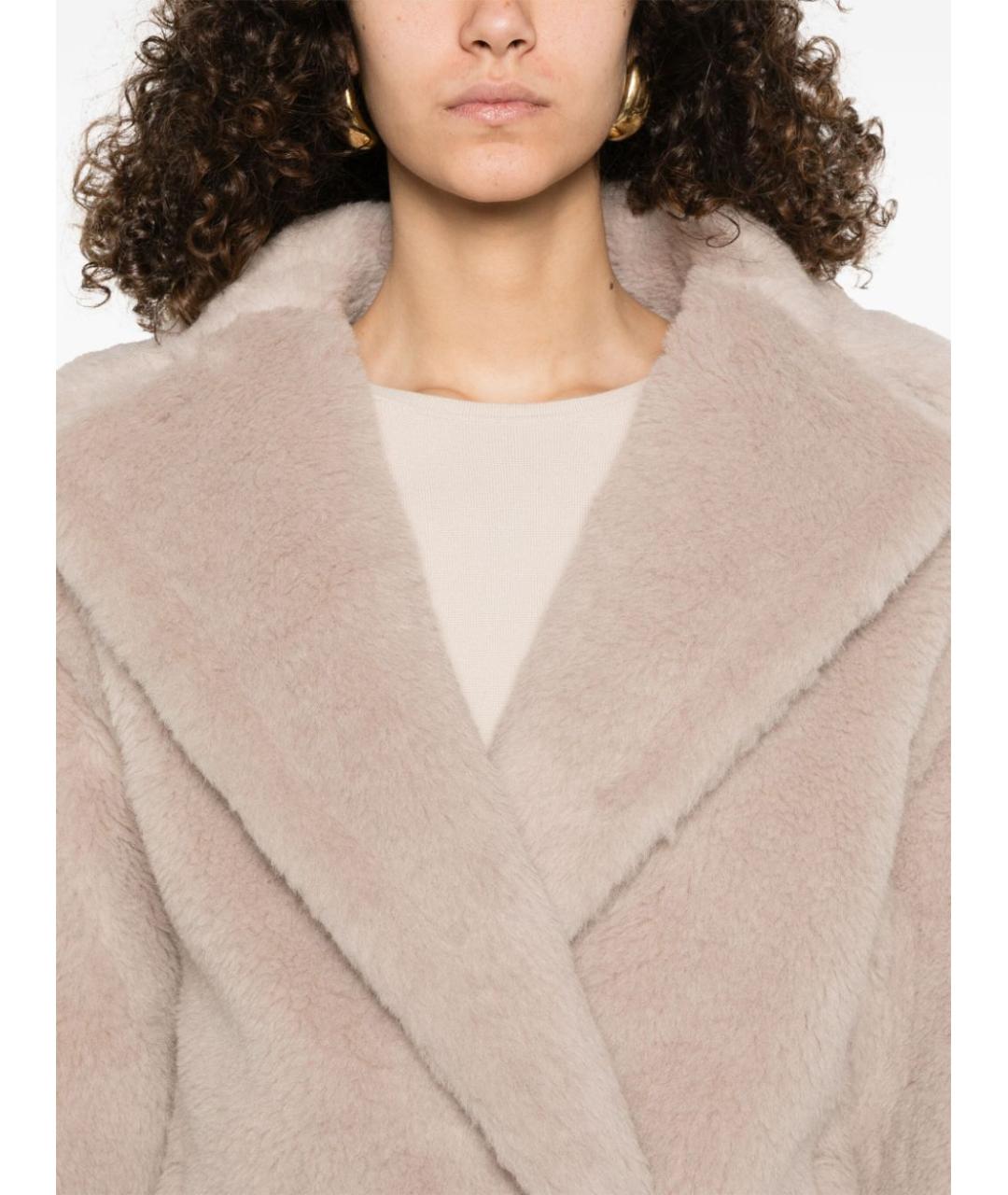 MAX MARA Бежевая шерстяная дубленка, фото 4