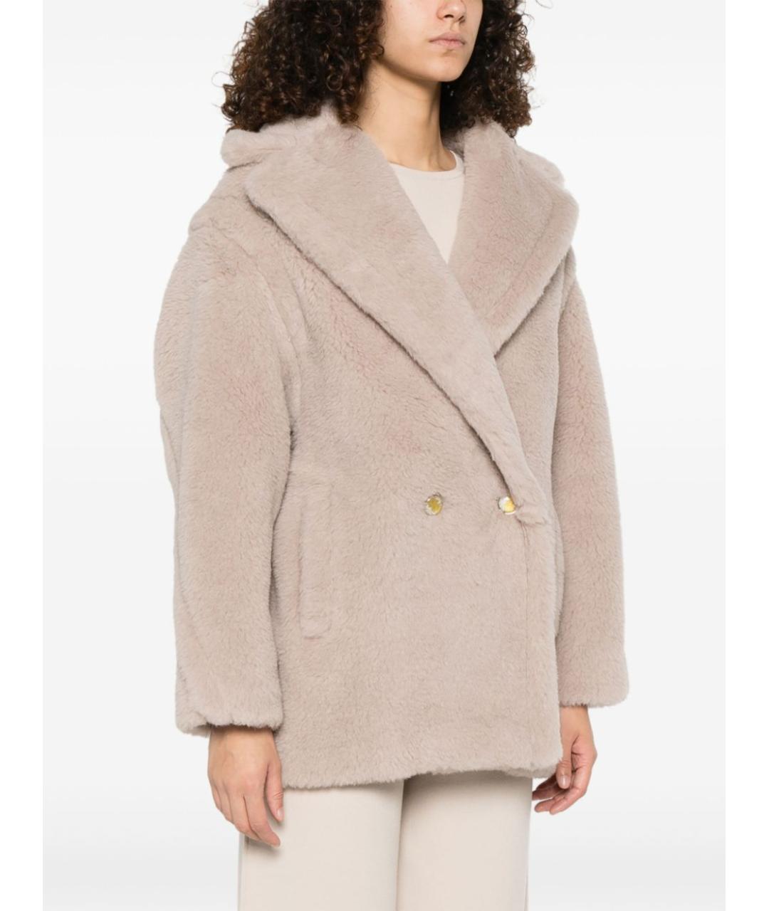 MAX MARA Бежевая шерстяная дубленка, фото 2