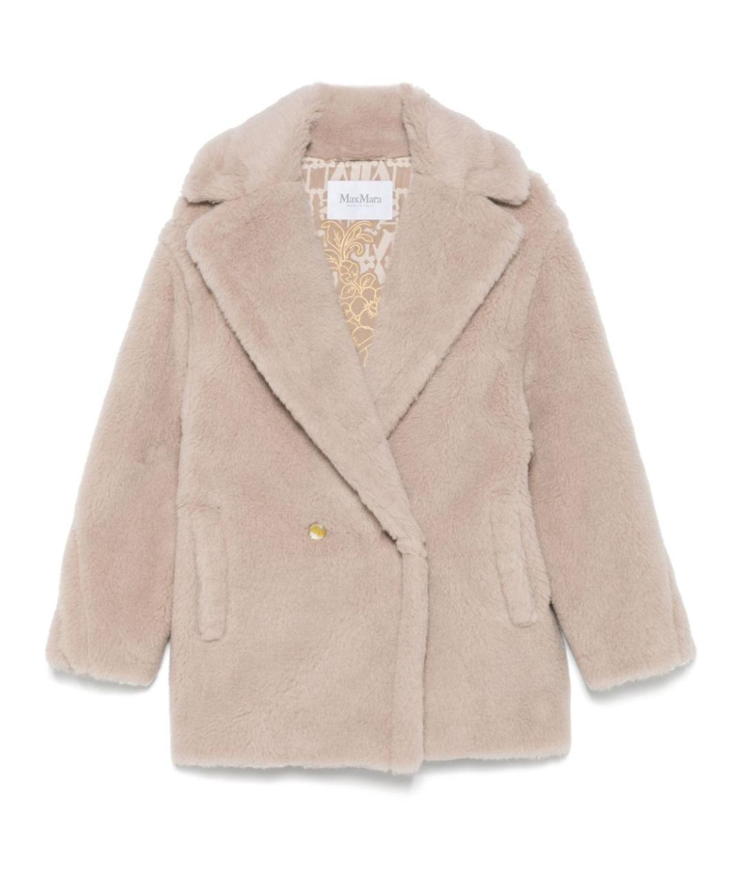 MAX MARA Бежевая шерстяная дубленка, фото 1
