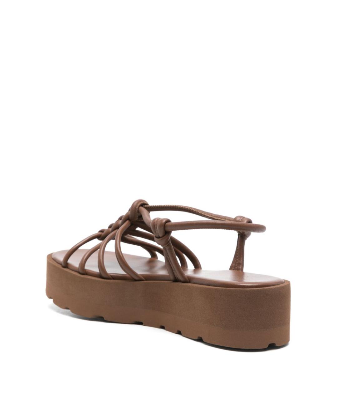 GIANVITO ROSSI Коричневые кожаные босоножки, фото 4