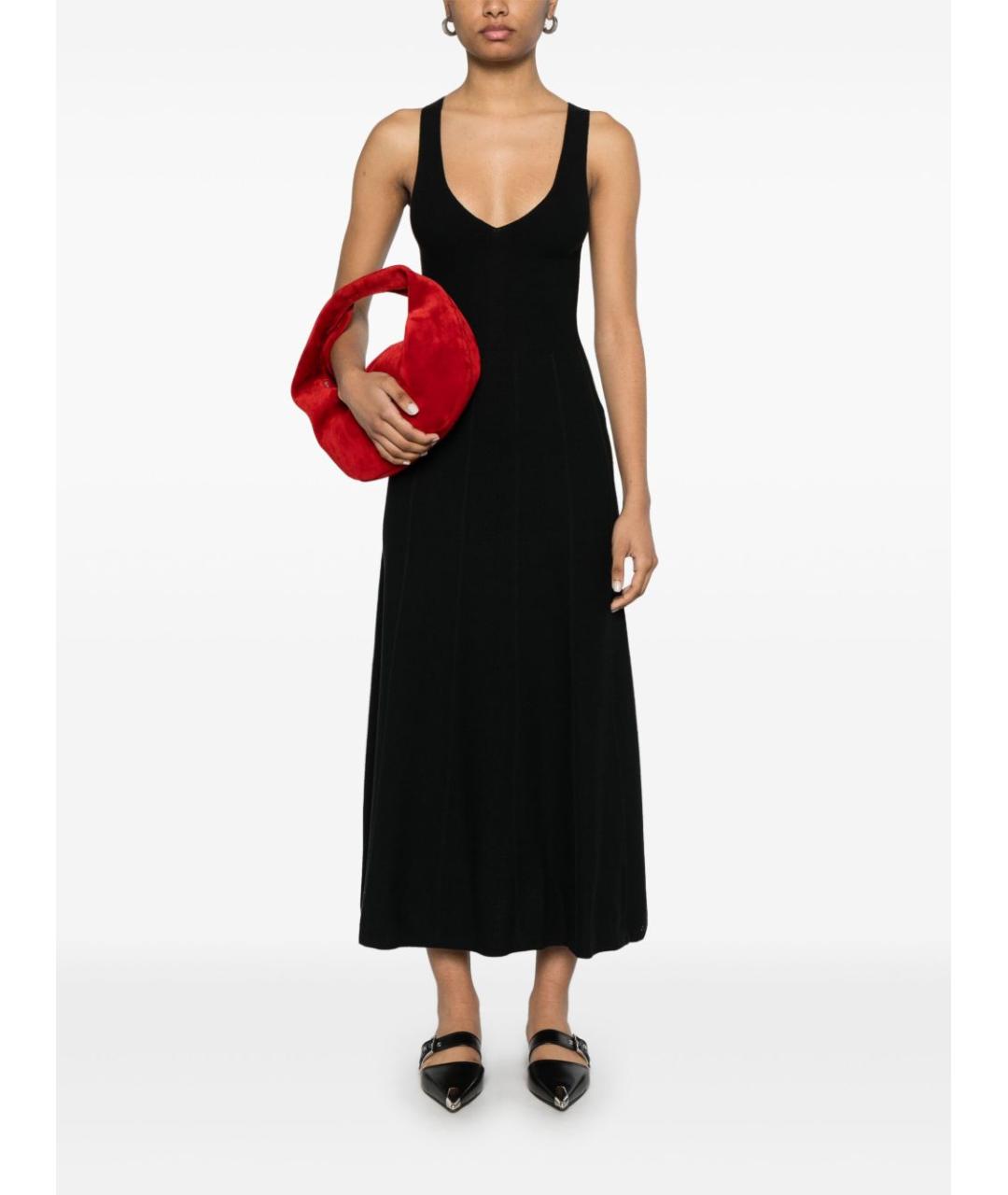 EMPORIO ARMANI Черное хлопковое коктейльное платье, фото 3