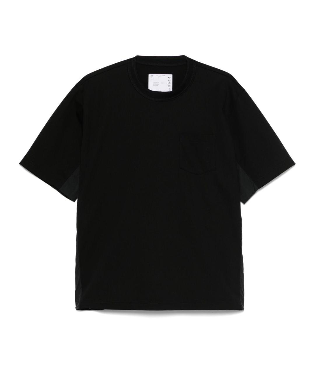 SACAI Черная хлопковая футболка, фото 1
