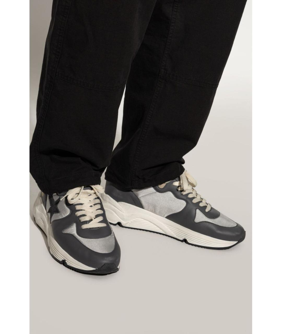 GOLDEN GOOSE DELUXE BRAND Серые синтетические низкие кроссовки / кеды, фото 3
