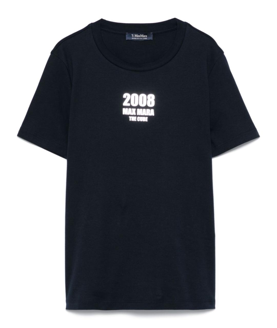 'S MAX MARA Синяя хлопковая футболка, фото 1