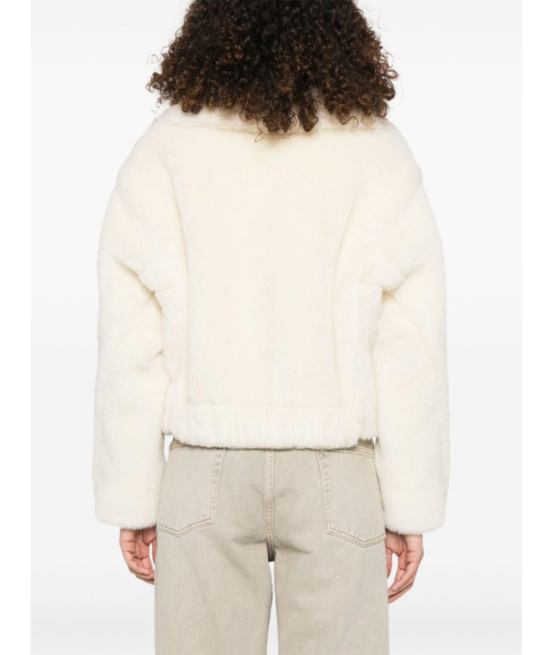 MAX MARA Белая шерстяная дубленка, фото 2