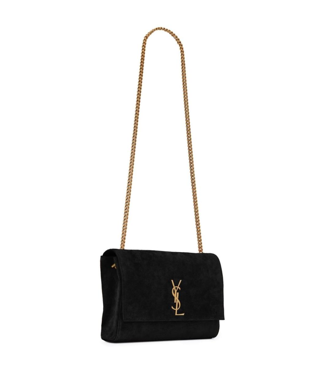 SAINT LAURENT Черная замшевая сумка через плечо, фото 2