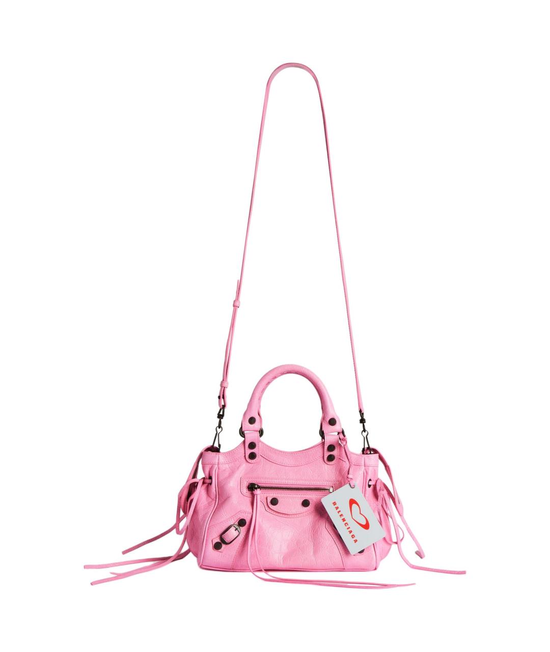 BALENCIAGA Розовая сумка с короткими ручками, фото 4