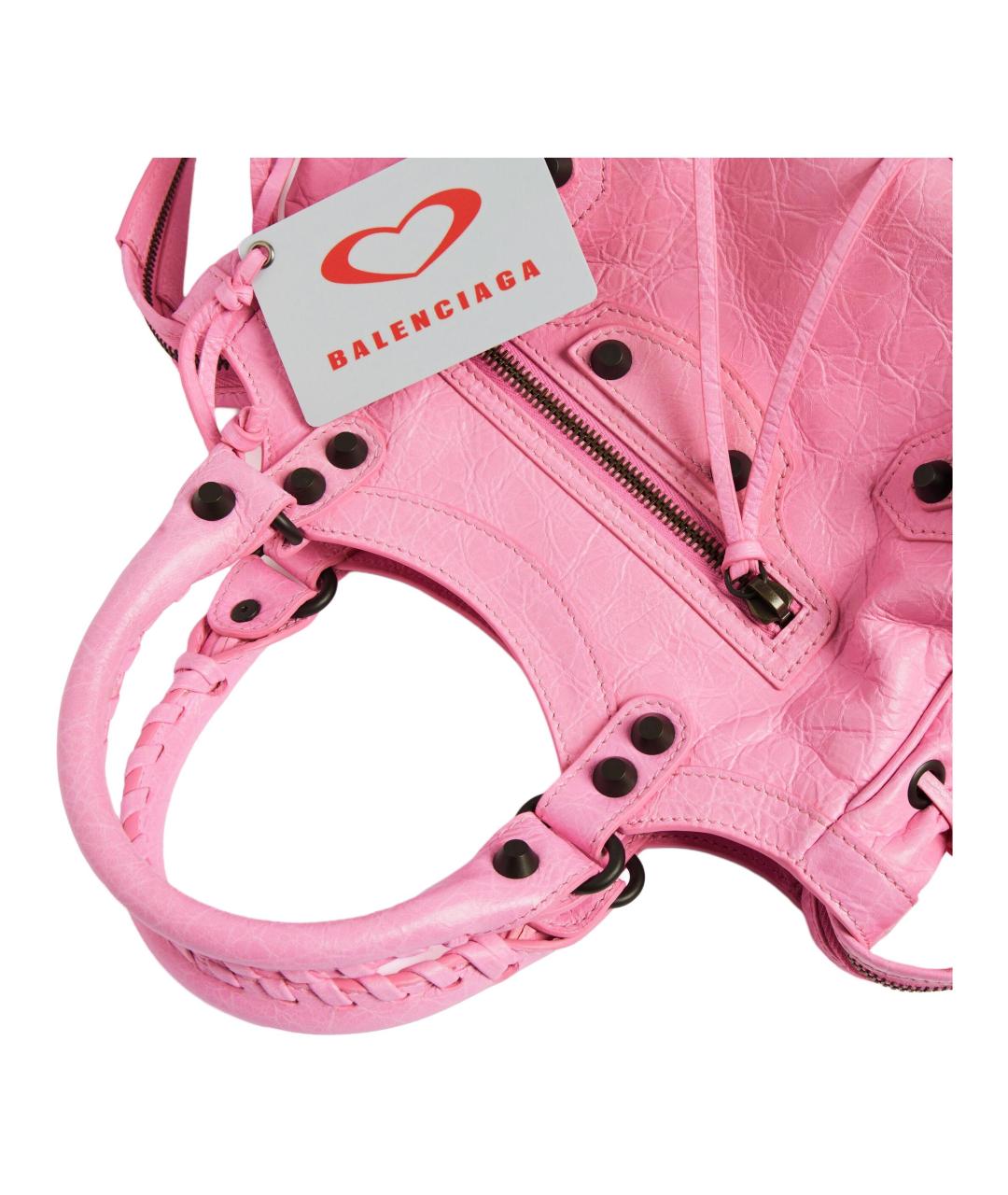 BALENCIAGA Розовая сумка с короткими ручками, фото 5