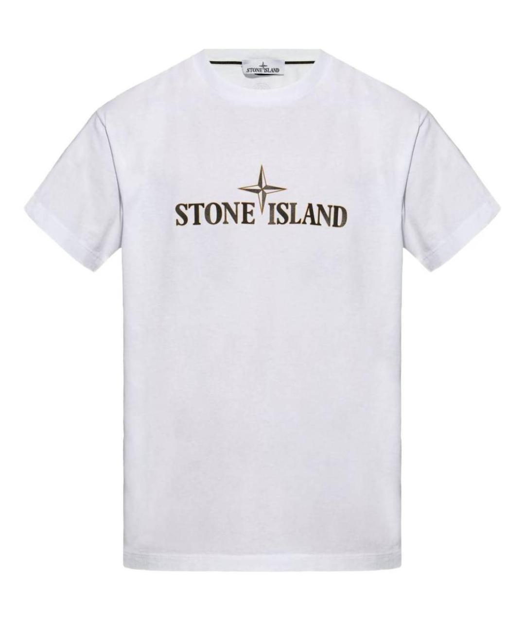 STONE ISLAND Белая хлопковая футболка, фото 1