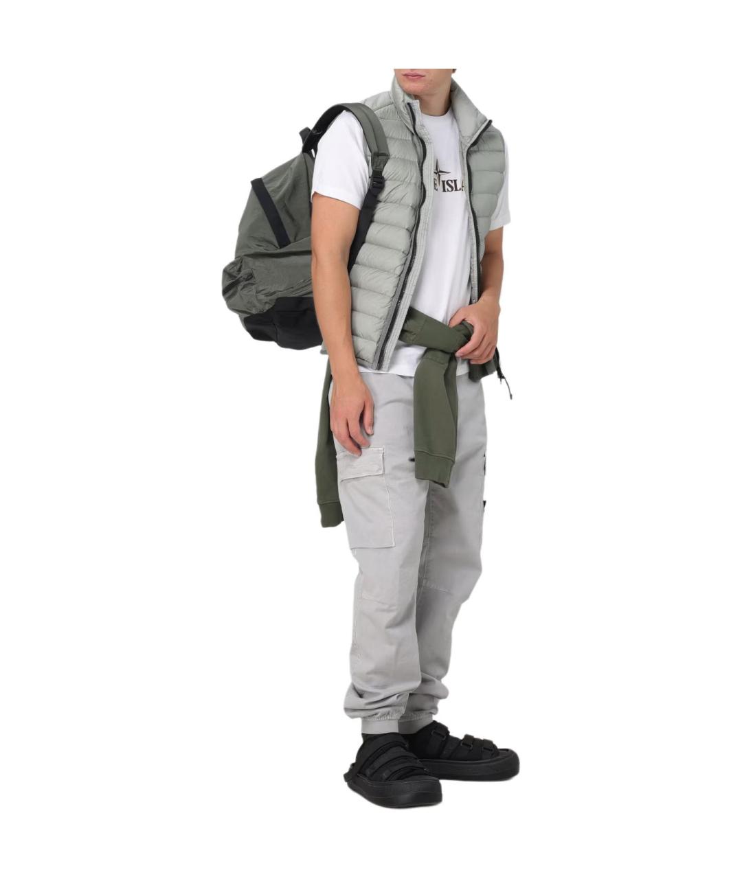 STONE ISLAND Белая хлопковая футболка, фото 2