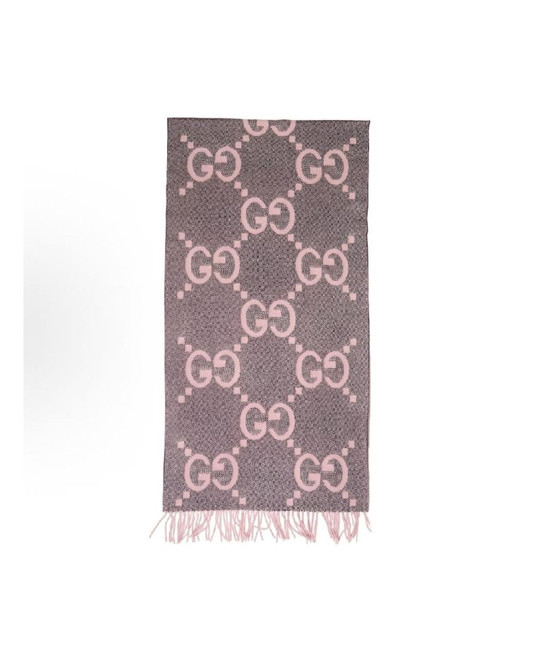 GUCCI Розовый кашемировый шарф, фото 2