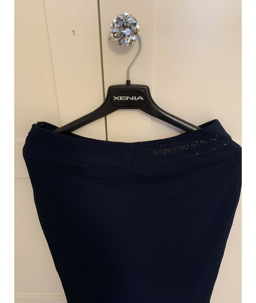 ERMANNO SCERVINO Темно-синяя вискозная юбка мини, фото 4