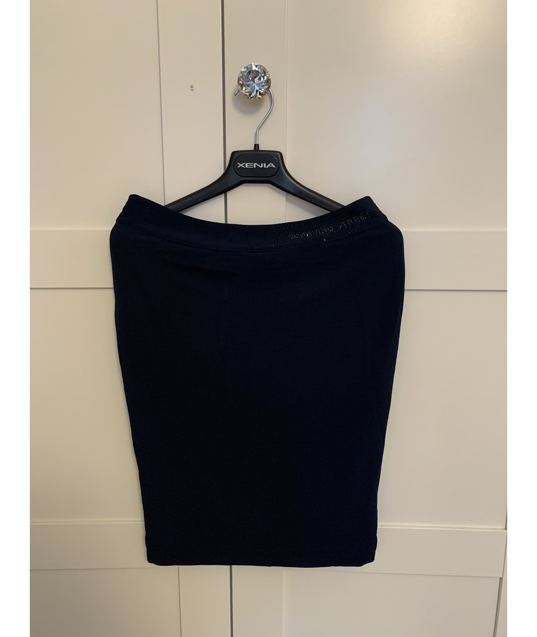 ERMANNO SCERVINO Темно-синяя вискозная юбка мини, фото 6