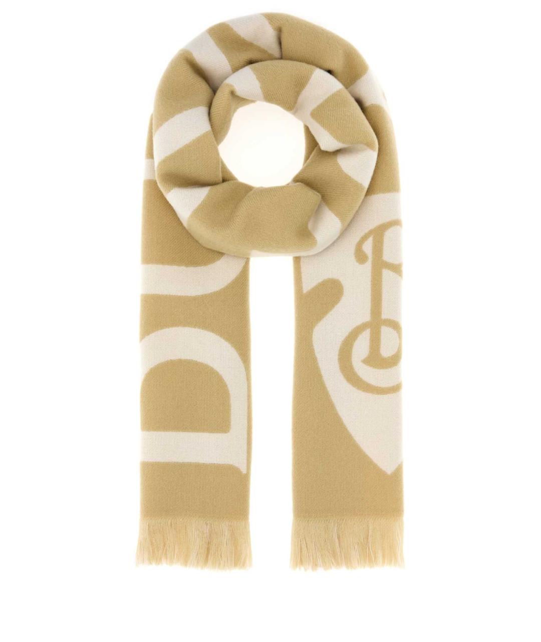 BURBERRY Бежевый шерстяной шарф, фото 1