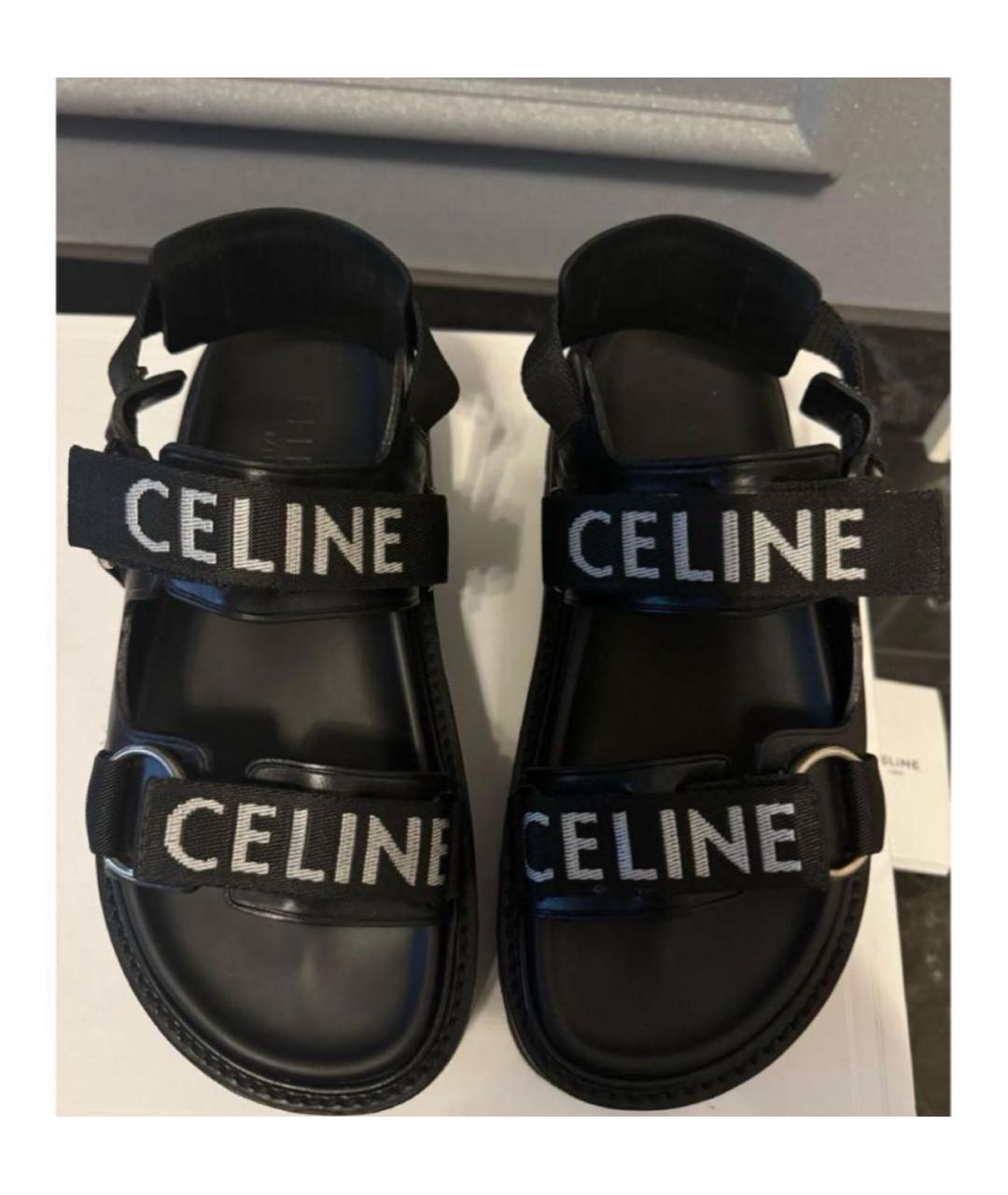 CELINE Черные сандалии, фото 4