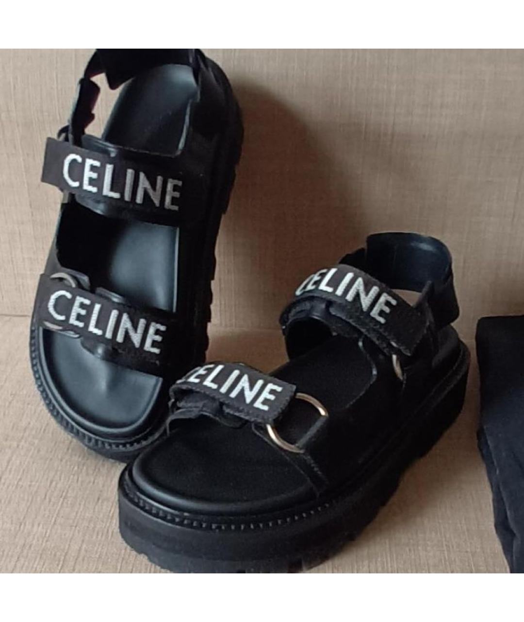 CELINE Черные сандалии, фото 8