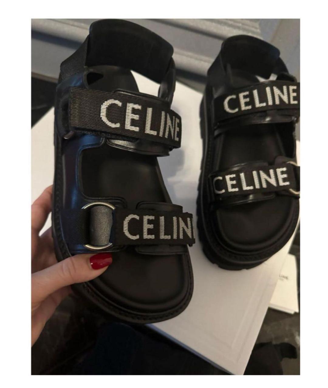 CELINE Черные сандалии, фото 5