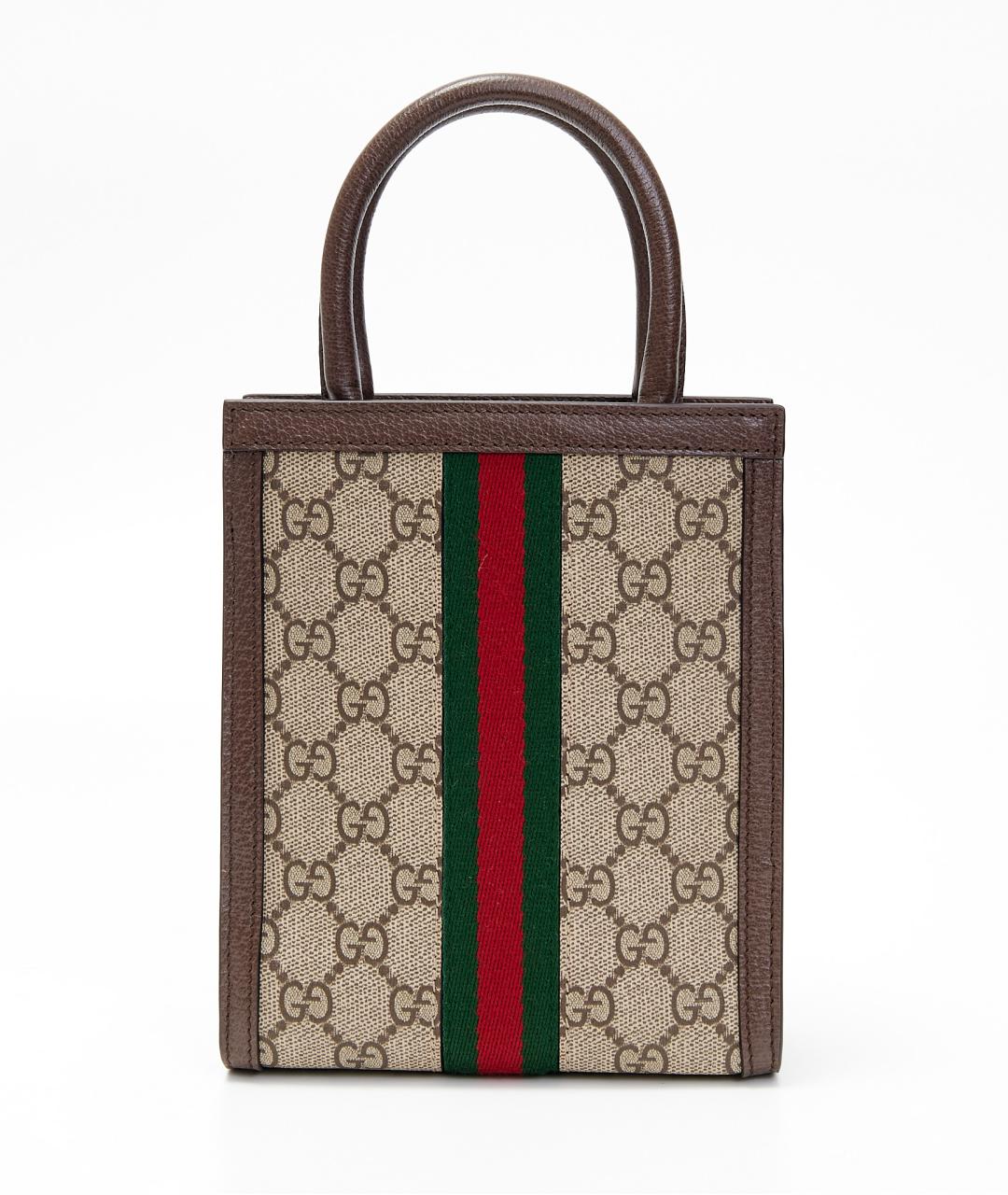 GUCCI Бежевая кожаная сумка с короткими ручками, фото 3