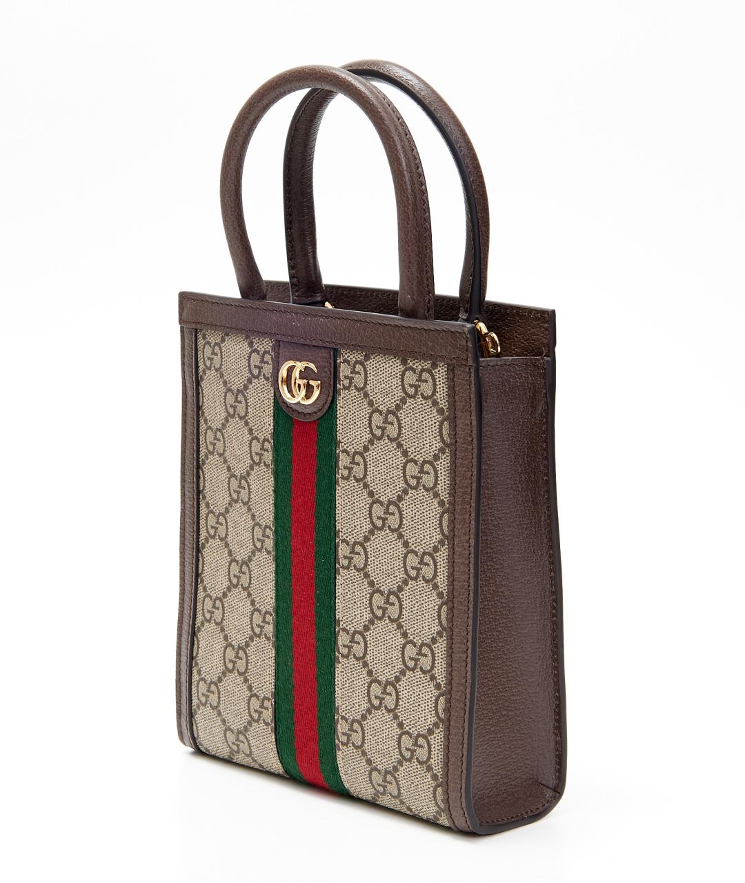 GUCCI Бежевая кожаная сумка с короткими ручками, фото 2