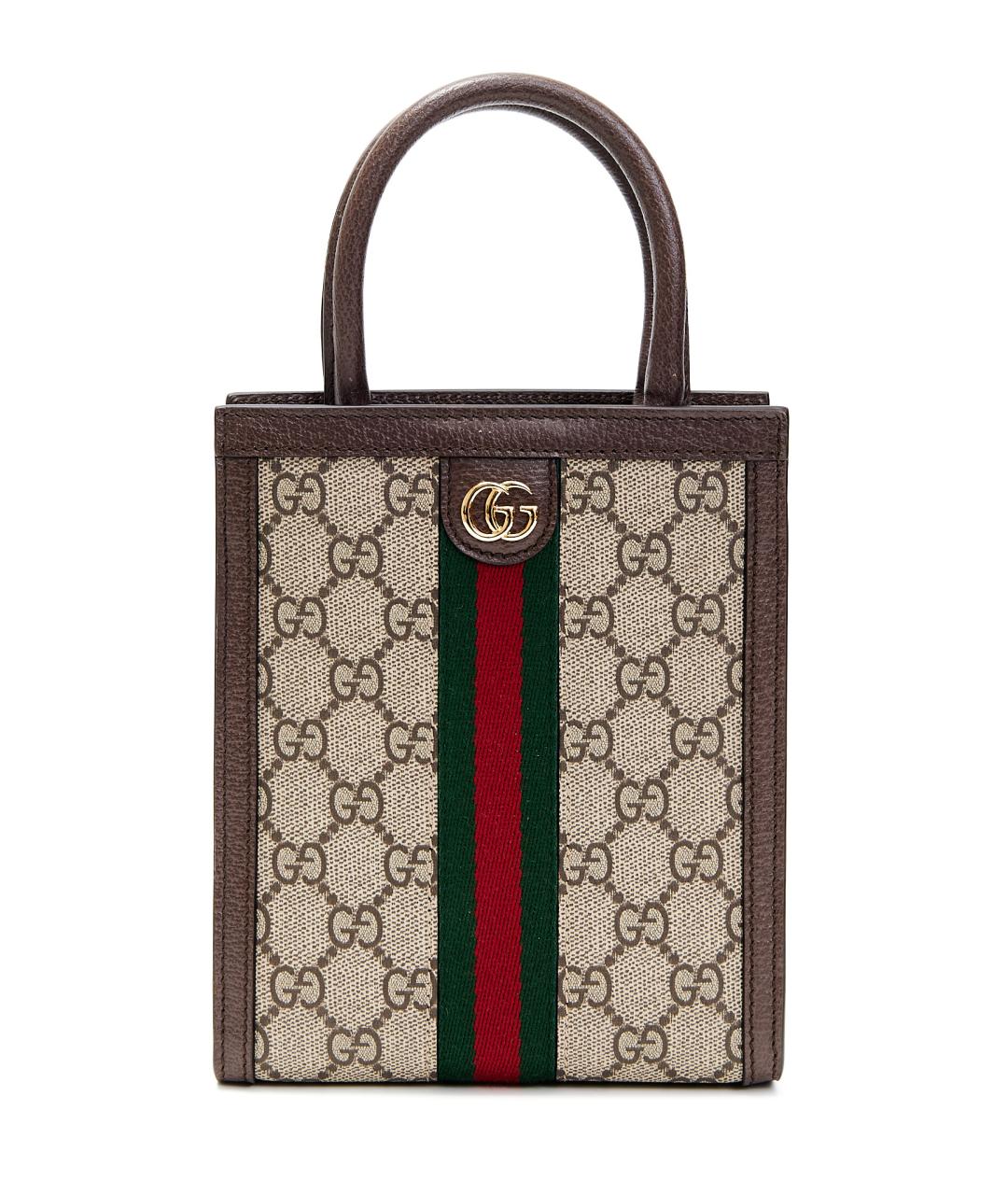 GUCCI Бежевая кожаная сумка с короткими ручками, фото 8