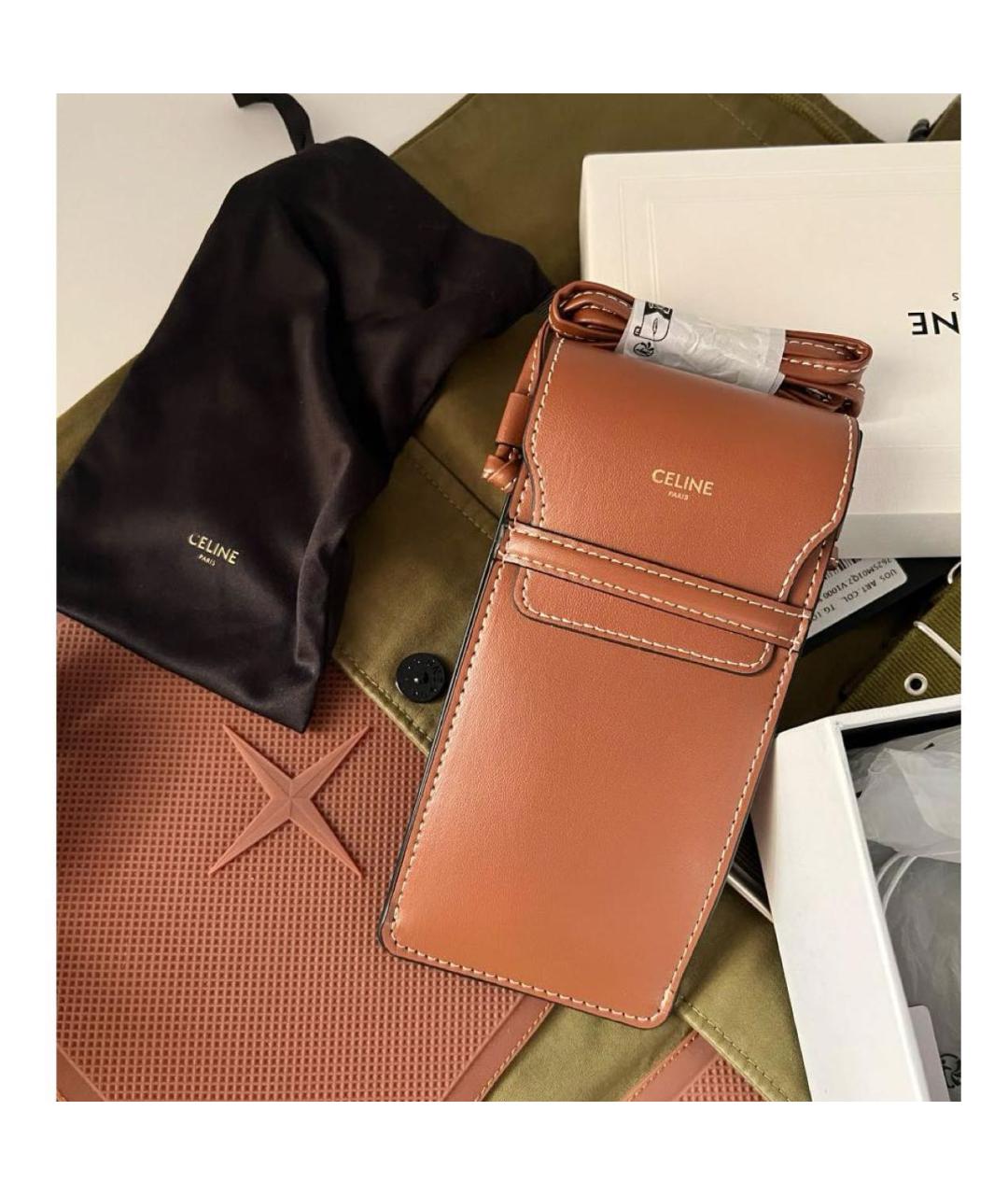 CELINE Коричневая сумка на плечо, фото 2