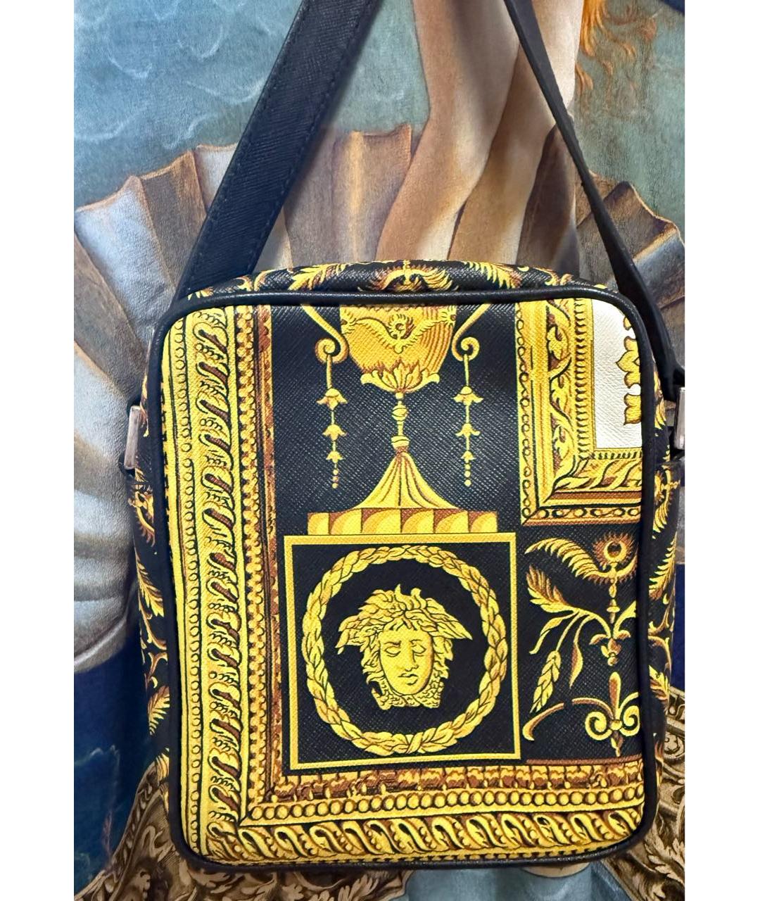 VERSACE Кожаная сумка через плечо, фото 3