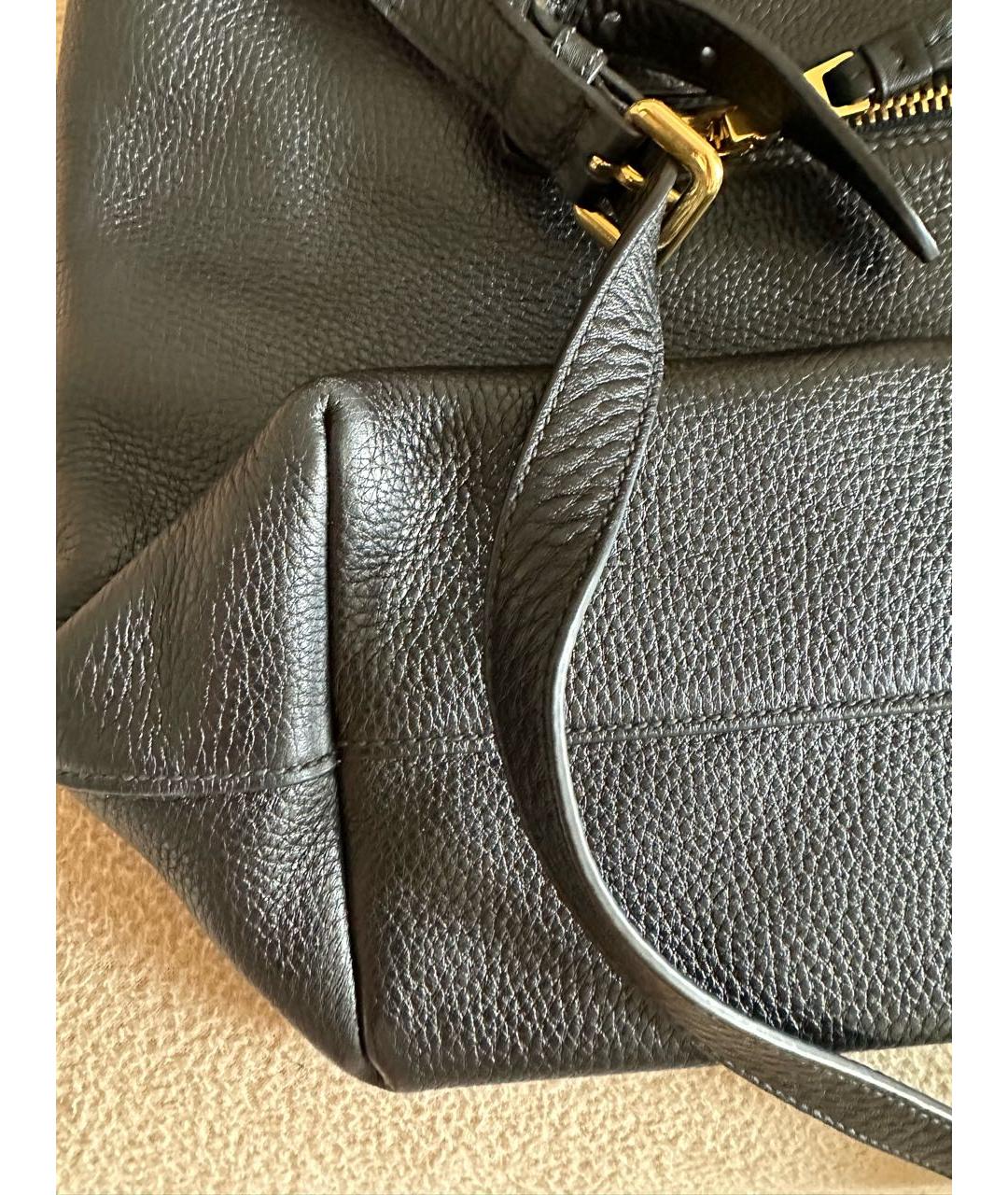 PRADA Черная кожаная сумка тоут, фото 7