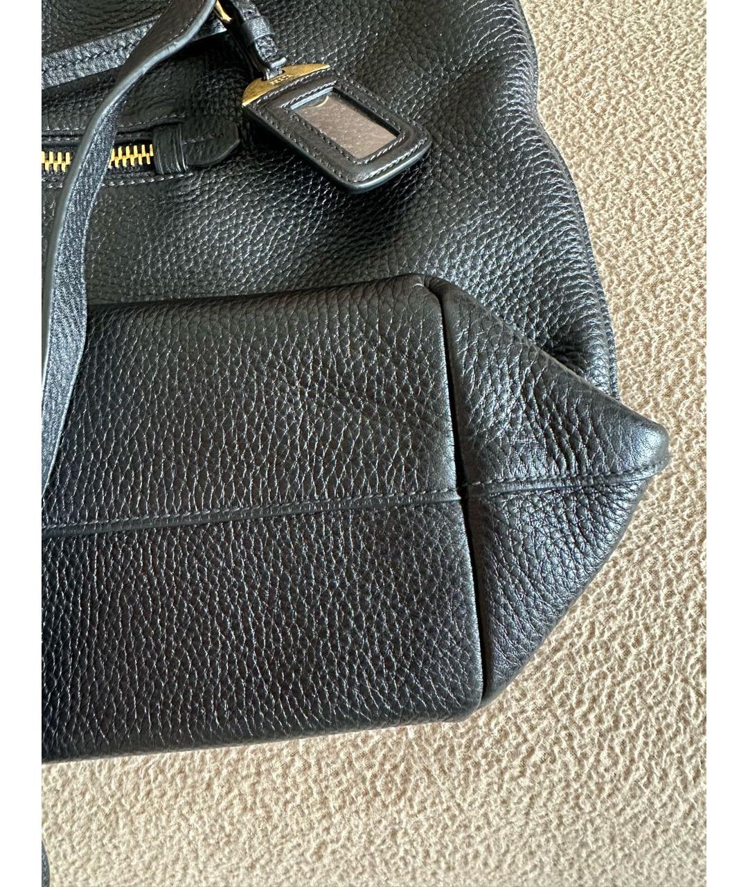 PRADA Черная кожаная сумка тоут, фото 8