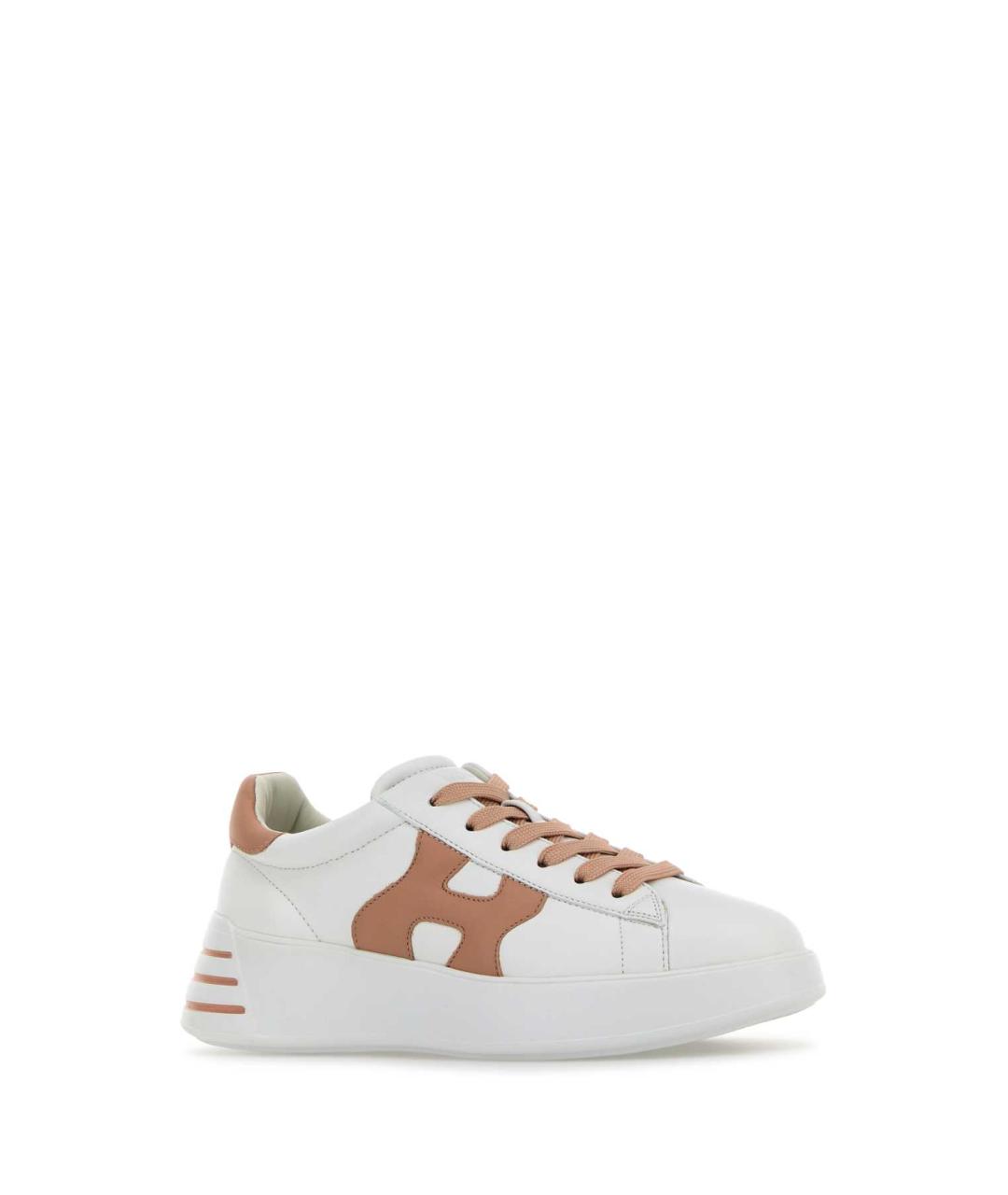 HOGAN Белые кожаные кроссовки, фото 2