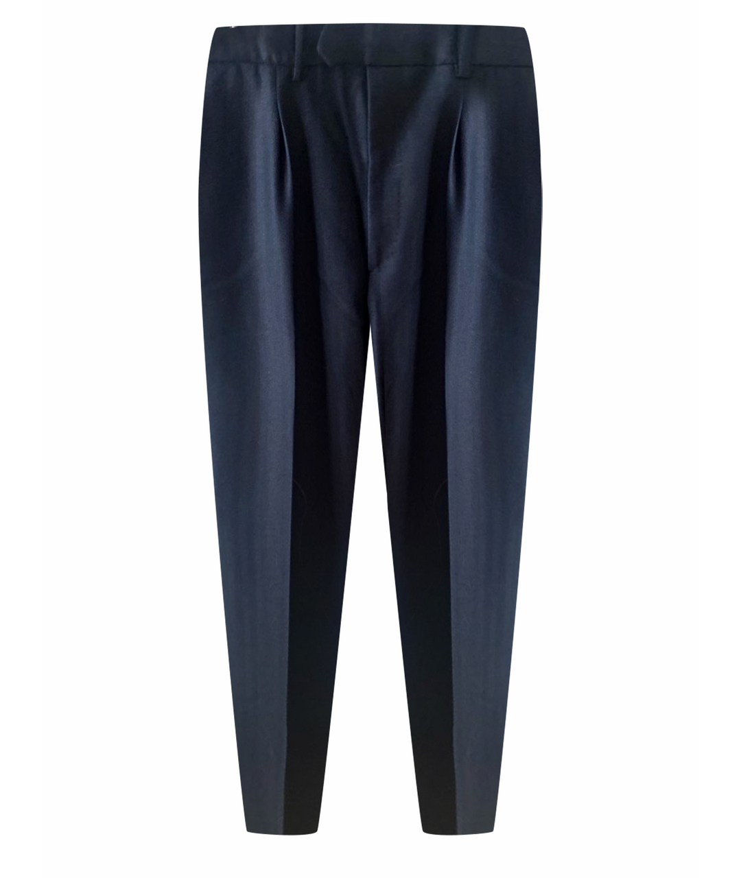 ALEXANDER MCQUEEN Темно-синие шелковые классические брюки, фото 1