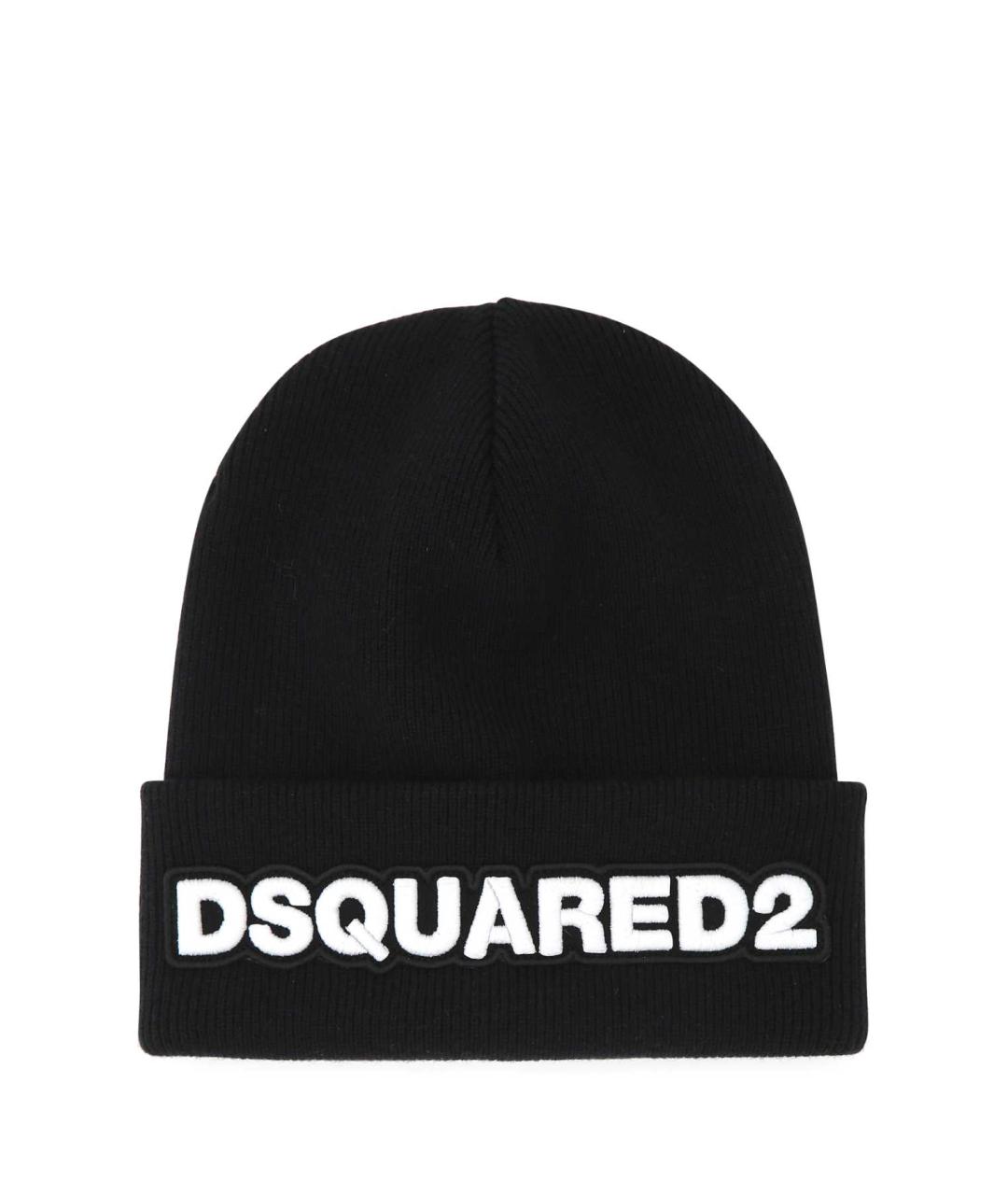 DSQUARED2 Черная шерстяная шапка, фото 1
