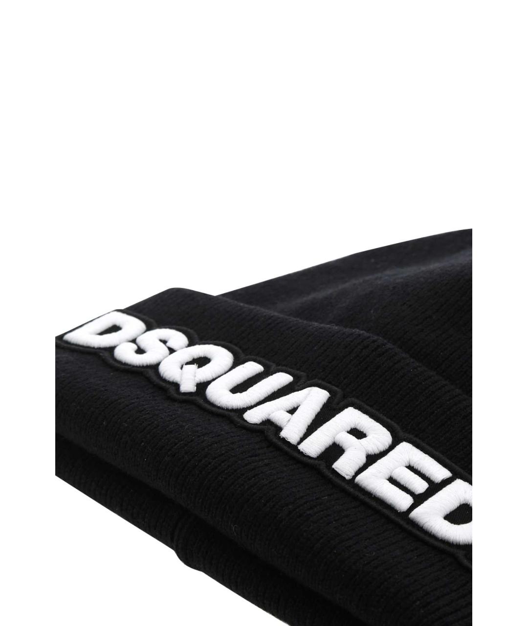 DSQUARED2 Черная шерстяная шапка, фото 3