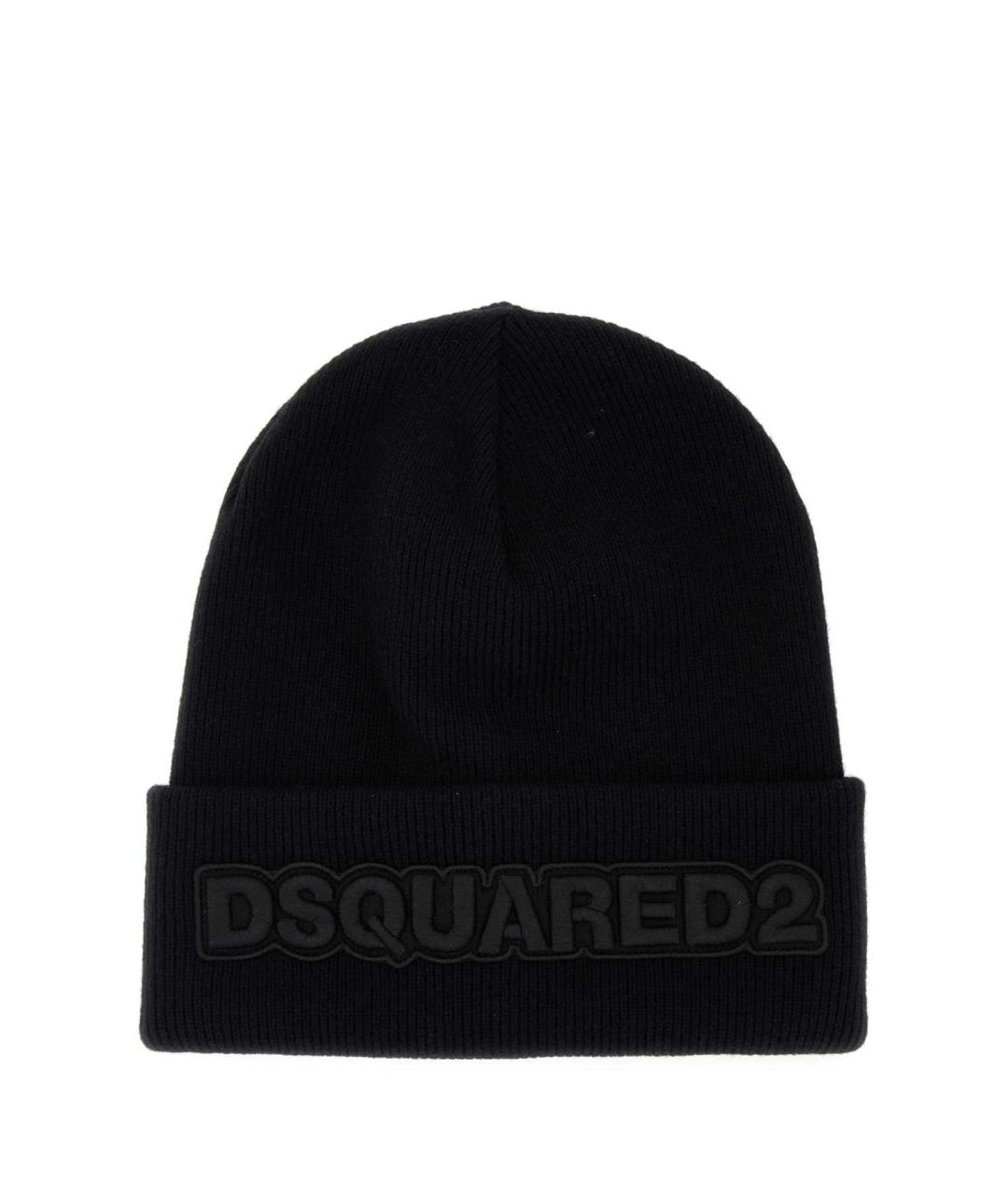 DSQUARED2 Черная шерстяная шапка, фото 1