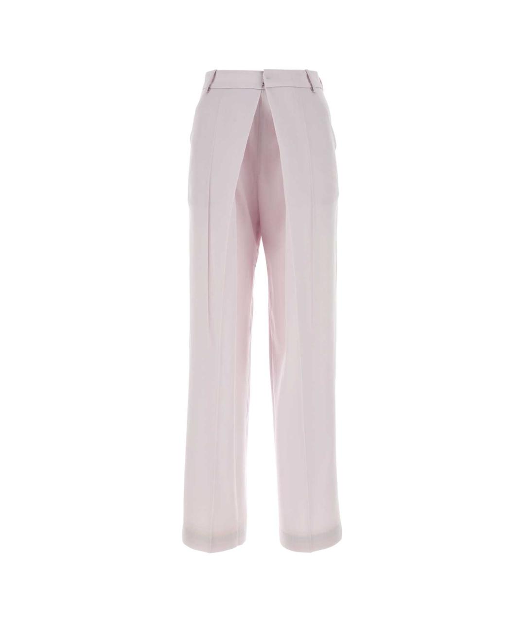LOW CLASSIC Розовые шерстяные прямые брюки, фото 1