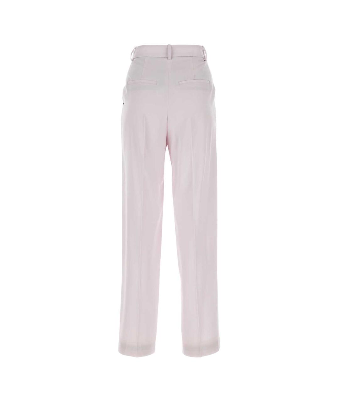LOW CLASSIC Розовые шерстяные прямые брюки, фото 2